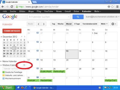Google Kalender Screenshot 1